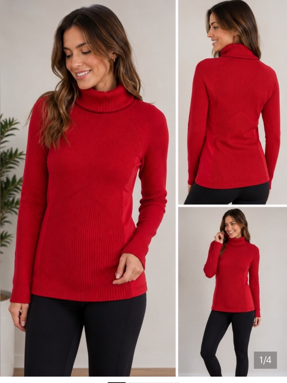 Athleta Red Wool Blend Turtleneck